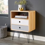 Genoa 2 Drawer Bedside Table Bedroom Storage Unit