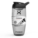 Promixx Pursuit Protein Shaker Bottle - Premium Shaker for Protein Shakes - Lifetime Durability, Leakproof, Odourless - 700ml / 24oz (Stealth Black)