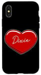 iPhone X/XS Hand Drawn Heart Dixie - First Name Hearts I Love Dixie Case