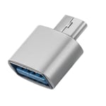 USB-C OTG adapter - USB-C han / USB-A 3.0 hun - Sølv