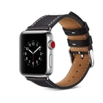 Apple Watch 45mm Series 7 Armband i äkta läder, svart