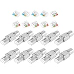 RJ45 Cat7 Connectors Tool- Reusable Shielded Ethernet Termination Plugs,5686