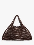 Mango Madeira Wood Beaded Bag, Brown