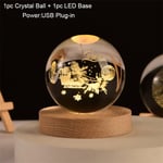 (By USB48-Santa Sled)Joulu Crystal Ball 3D USB-pöytälamppu Joululahja lapsille 2024 Uudenvuoden koriste kodin makuuhuoneen sisustukseen Joulukoristeet 2023