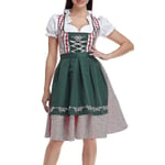 Tysk Oktoberfest-dräkt för kvinnor Vuxen Dirndl Traditionell bayersk ölkarneval Fraulein Cosplay Dark green