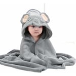 Babyhuva Handduk, Baby Badhandduk, Unikt Djurmönster, Ultra Mjuk, Absorberande för Pojke och Flicka, Baby Presentset / Grå