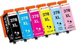 378 XL Cartouches d'encre Compatibles avec Epson 378XL Multipack pour Expression Photo XP-8500 XP-8505 XP-8600 XP-8605 XP-8606 XP-8700 XP8500 XP8505 XP8600 XP8605 XP8606 XP8700,6-Couleurs(Q1073)