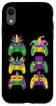 Coque pour iPhone XR Mardi Gras Manette de Jeu Vidéo Jester Chapeau Gamers Enfants