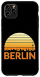 Coque pour iPhone 11 Pro Max Vintage Berlin paysage urbain silhouette coucher de soleil rétro design