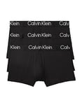 Calvin Klein Men's Ultra Soft Modern Modal 3-Pack Trunk, 3 Black, Medium