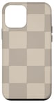 Coque pour iPhone 12 mini Beige clair classique à carreaux Grand damier Beige Tan