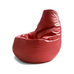 Pouf Dabbew, Pouf pouf, Pouf en simili cuir, 100% Made in Italy, 70x70h110 cm, Rouge