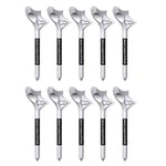 Sinknap 10-pack Golf Tees Slitstarka Bärbara Sneda Insättning Minskar Friktion Professionella Ökar Avstånd Kompakt 10 Grader Golfboll Tees G 10 pcs