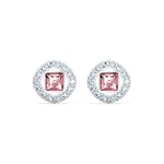 Swarovski Angelic Square Stud Pierced Earrings, Pink, Rhodium plated, from Swarovski Angelic Square Collection