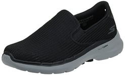 Skechers Men's Gowalk 6-Elastic Stretch Slip-On Athletic Performance Walking Shoe, Black/Grey, 7