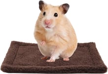 Tapis Hamster, Tapi Maison lapin Tapi de Petit Cochon d'Inde Hamster Peluche Chaud Tapis Sommeil Pad Coussin pour Souris Rats Chinchillas Lapin H¿¿risson ¿¿cureuil (Marron fonc¿¿)