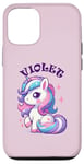 Coque pour iPhone 12/12 Pro Motif licorne violet pour fille