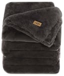 UGG Euphoria Couverture réversible en Fourrure en Peluche Anthracite