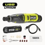 Mini-outil multifonction 4V - RYOBI - RRT4-120GA15 - 5 000-25 000 tr/min - USB-C - Batterie 2,0 Ah - 15 accessoires