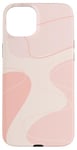 Coque pour iPhone 15 Plus Forme géométrique minimaliste de couleur neutre rose clair