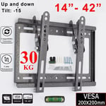 TV Wall Bracket Mount Tilt for 14 15 20 25 30 32 40 42 Inch TV Lcd Led Plasma Uk