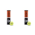 DUNLOP Tennis Ball Fort Clay Court – The Pro on the Clay Court (1 x 4 Tin) (Pack of 2)