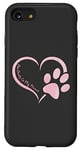 Coque pour iPhone SE (2020) / 7 / 8 Rose aquarelle patte de chien cœur citations chiens femmes filles