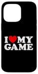 Coque pour iPhone 14 Pro Max J'adore mon jeu Funny On Gamer Win Play Sport, fan de jeux vidéo