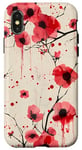 Coque pour iPhone X/XS Rose minimaliste floral sanglant rouge sang éclaboussure Halloween