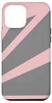 Coque pour iPhone 15 Pro Max Gris Perspective Rayures Optiques Rouge Pastel