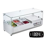 VEVOR Saladette Réfrigérée à Poser 140 W, Vitrine Réfrigérée pour Pizzeria, avec 1 1/3 Casseroles et 4 1/6 Casseroles, Corps en Inox 304 et Couvercle en PC, pour Préparation de Sandwich Ingrédients