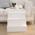 Torana - Escalier pour animaux de compagnie Blanc 40x37,5x35 cm Bois pin