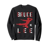 Bruce Lee Dragon Flying Kick Silhouette Logo Sweatshirt