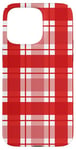 iPhone 15 Pro Max Red White Checkered Plaid Flannel Gingham Pattern Checker Case