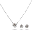 Swarovski Ladies Jewellery Set Attract Silver Necklace & Stud Earrings - GENUINE