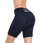 Wulibike Cycling Shorts Women Padded Cycle Shorts for Women with Padding 3D Gel Pad Biking Shorts High Waist Ergonomic Blue