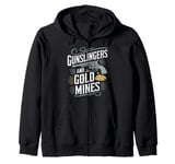 Old Western Film Fan Classic Cowboy Culture and Wild West Zip Hoodie