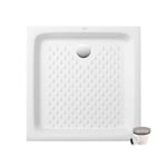 Receveur de douche carré blanc 100x100 VILLEROY ET BOCH O.Novo - Receveur céramique avec bonde D90