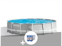 Kit piscine tubulaire Intex Prism Frame ronde 4,57 x 1,22 m + 6 cartouches de filtration