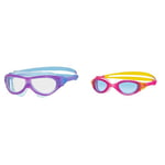 Zoggs Phantom Junior Swimming Goggles, UV Protection Swim Goggles & Juniors Panorama Anti-fog Swim Goggles with UV protection- Pink, 6-14 Years