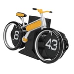 (Yellow) Page Turing Desk Clock 3D Movements Retro Flip Bicycle Shaped