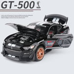 1/24 Mustang Shelby GT500 metalliseos Urheiluautomalli Diecasts Metal Lelu Automalli Ääni Valokokoelma Lasten