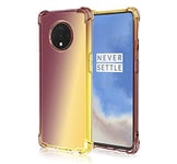 VGANA Case Compatible for Xiaomi Poco F2 Pro 5G, Popular aurora Gradient Color Ultra-thin Fashion Transparent Silicone Soft TPU Protection Cover. Black/Gold