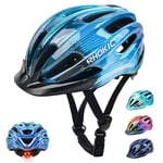 Casque Vélo Enfants Garçons 50-57CM Enfants Casque de Vélo avec Lumière Enfants Casque de Vélo avec Visière Casque de Vélo Filles Plusieurs Aérations Casque Enfants 5-13 Ans