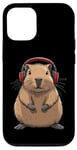 iPhone 12/12 Pro Capybara Wearing Headphones Music Case