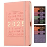 Daily Planner 2025,Academic Diary Day per Page,from Jan 2025 to Dec 2025,Best Agenda & Daily Calendar to Boost Productivity & Gratitude Journal Personal Daily Organizer - 14.5x21.5cm (Pink)