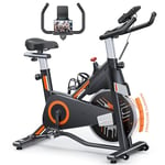 homeTro Vélo d'Appartement, Résistance Magnétique Ajustable, Vélo d'Exercice à Siège Confortable et Écran, Entraînement Cardio Home Trainer, Tutoriels Vidéo Inclus