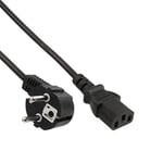 LCS - Cable d'alimentation Electrique Noir 5m - Europa Femelle coté périphérique pour Vidéoprojecteur, PC, Télé, ect...