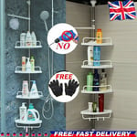 4 Tier No Rust Bathroom Telescopic Corner Shelf Storage Shower Caddy Organiser