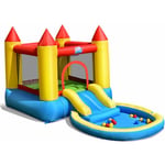 Décoshop26 - Château gonflable avec toboggan aquatique-aire de saut-piscine à boules (souffleur non inclus) - noir